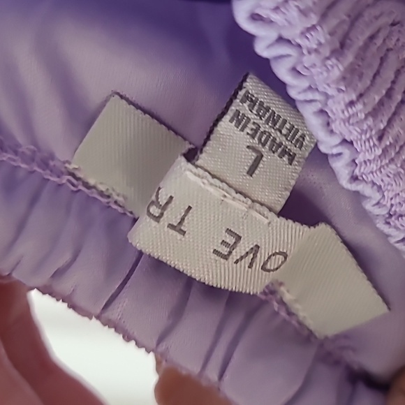 Wearing Rn🌷LOVE TREE Lavender Crochet Open Back Bow Tie Lace Waist Band Dress - Picture 11 of 11